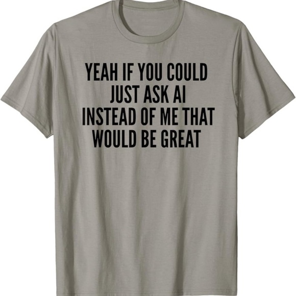 New AI ARTIFICIAL INTELLIGENCE GRAPHIC T-SHIRT MENS XL Funny Gift Slate - Picture 2 of 6